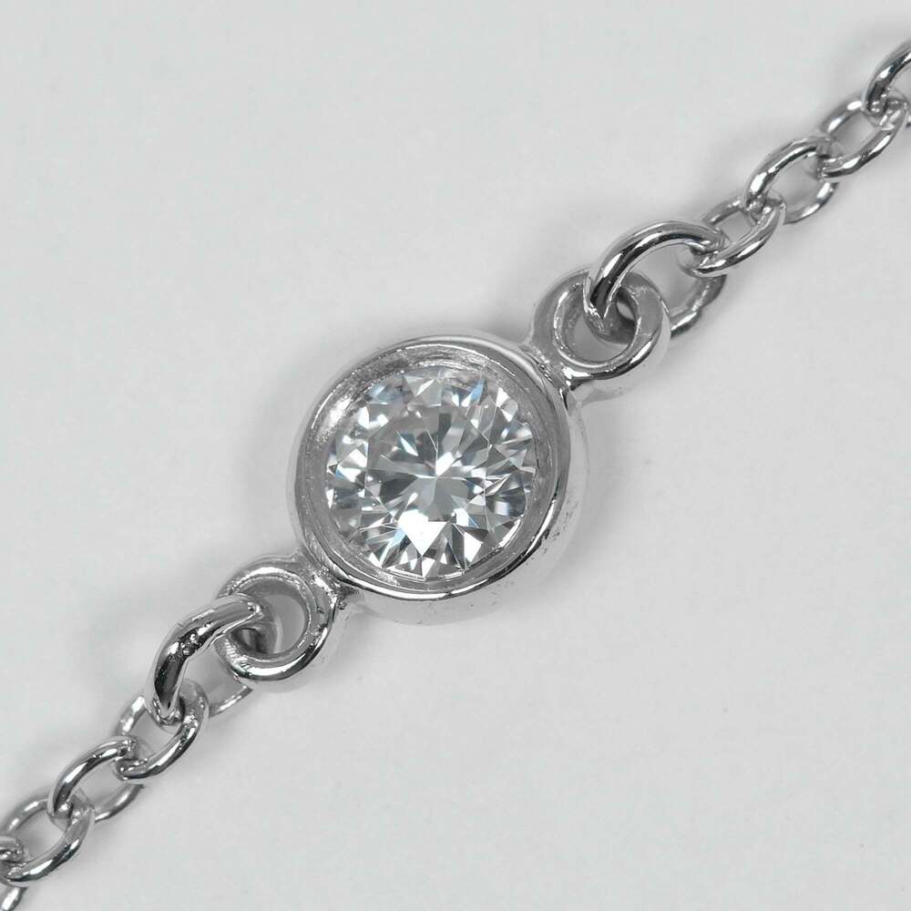 TIFFANY Authentic Silver Diamond Charm Bracelet - Picture 7 of 10